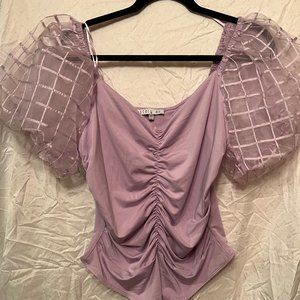 Puff Sleeve Lavender Bodysuit